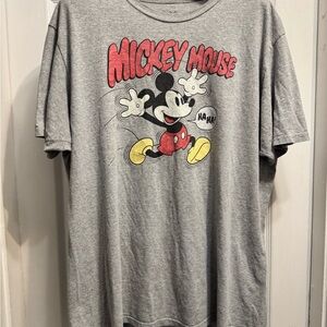 Disney Mickey Mouse Gray Tee with Red Accents